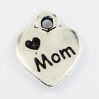 13mm Antique Silver Tierracast "Love Mom" Drop #CK577-General Bead