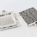 21mm Silver Tierracast Simple Square Drop Frame #CK587-General Bead
