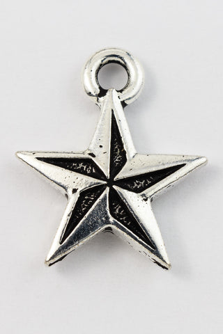 18mm Antique Silver Tierracast Nautical Star Drop #CK591-General Bead