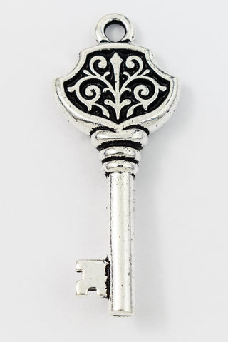 36mm Antique Silver Tierracast Victorian Key Drop #CK600-General Bead