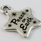 19mm Antique Silver Tierracast Peace Star Charm #CK609-General Bead