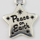 19mm Antique Silver Tierracast Peace Star Charm #CK609-General Bead