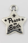 19mm Antique Silver Tierracast Peace Star Charm #CK609-General Bead