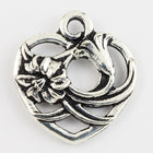 20mm Antique Silver Tierracast Floral Heart Charm #CK611-General Bead