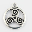 19mm Antique Silver Tierracast Triskele Drop #CK615-General Bead