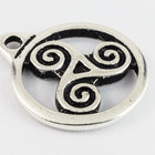 19mm Antique Silver Tierracast Triskele Drop #CK615-General Bead