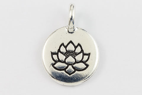 17mm Antique Silver Tierracast Lotus Charm #CK620-General Bead