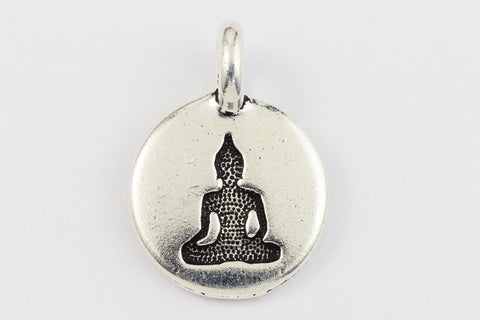 17mm Antique Silver Tierracast Buddha Charm #CK624-General Bead
