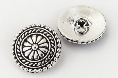 18mm Antique Silver TierraCast Bali Button (15 Pcs) #CK627-General Bead