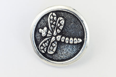 17mm Antique Silver TierraCast Dragonfly Button (20 Pcs) #CK638-General Bead