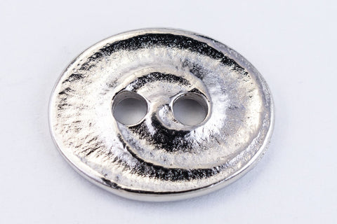 18mm Rhodium TierraCast Oval Swirl Button (20 Pcs) #CK639-General Bead