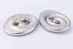 18mm Rhodium TierraCast Oval Swirl Button (20 Pcs) #CK639-General Bead