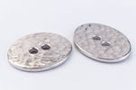 19mm Rhodium TierraCast Distressed Oval Button (20 Pcs) #CK640-General Bead
