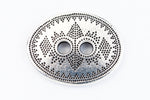 19mm Antique Silver TierraCast Tribal Oval Button (20 Pcs) #CK641-General Bead