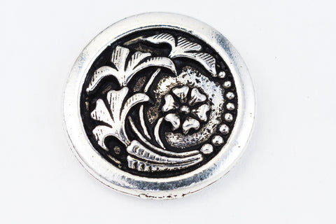 17mm Antique Silver TierraCast Czech Flower Button (15 Pcs) #CK643-General Bead