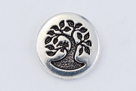 12mm Antique Silver TierraCast Bird in a Tree Button (20 Pcs) #CK647-General Bead