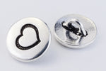 12mm Antique Silver TierraCast Heart Button (20 Pcs) #CK648-General Bead