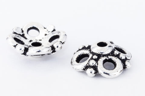9mm Antique Silver TierraCast Clover Bead Cap (20 Pcs) #CK652-General Bead