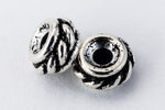6mm Antique Silver TierraCast Twisted Spacer Bead (20 Pcs) #CK653-General Bead