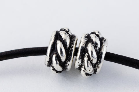 6mm Antique Silver TierraCast Twisted Spacer Bead (20 Pcs) #CK653-General Bead