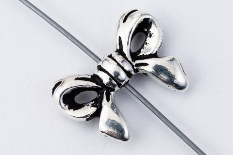 14mm Antique Silver TierraCast Pewter Bow Bead (20 Pcs) #CK656-General Bead