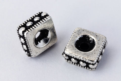 6mm Antique Silver TierraCast Rococo Square Bead (20 Pcs) #CK665-General Bead