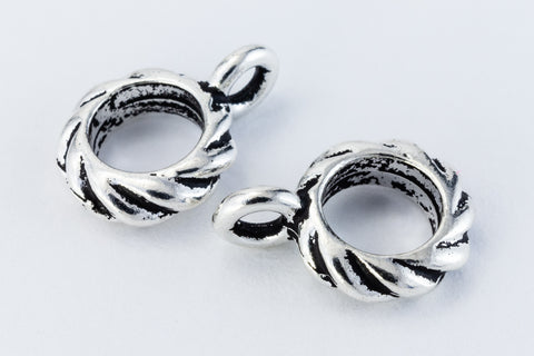 1/4" Antique Silver TierraCast Pewter Twisted Bail (20 Pcs) #CK742-General Bead