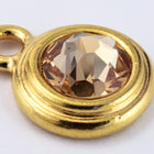 34ss Swarovski Light Colorado Topaz/Bright Gold TierraCast Stepped Bezel Drop (10 Pcs) #CK797-General Bead