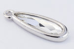 14mm Swarovski 2304 Crystal/Rhodium TierraCast "Raindrop" Frame Drop (6 Pcs) #CK799-General Bead