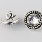 12mm Antique Silver TierraCast Beaded Button Bezel with Swarovski Crystal #CK800