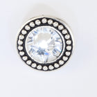 12mm Antique Silver TierraCast Beaded Button Bezel with Swarovski Crystal #CK800
