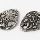 16mm Antique Pewter TierraCast Flora Teardrop Charm #CK809