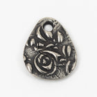 16mm Antique Pewter TierraCast Flora Teardrop Charm #CK809