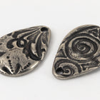 20mm Antique Pewter TierraCast Flora Teardrop Charm #CK810