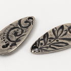 23mm Antique Pewter TierraCast Jardin Teardrop Charm #CK811