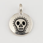 17mm Antique Silver TierraCast Skull Charm (20 Pcs) #CK828-General Bead