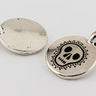 17mm Antique Silver TierraCast Skull Charm (20 Pcs) #CK828-General Bead