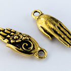 27mm Antique Gold TierraCast Blossom Hand Charm (10 Pcs) #CK832-General Bead