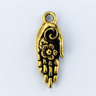 27mm Antique Gold TierraCast Blossom Hand Charm (10 Pcs) #CK832-General Bead