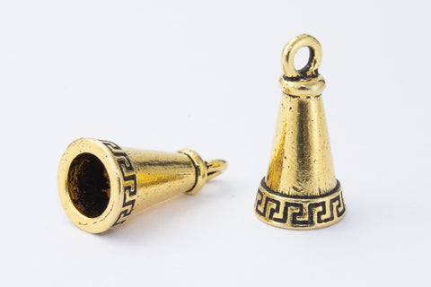 19mm Antique Gold TierraCast Meandering Cone with Loop (20 Pcs) #CK836
