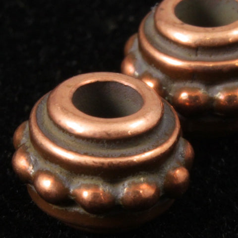 7mm Antique Copper Tierracast Pewter Beaded Bead-General Bead