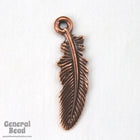 10mm x 30mm Antique Copper Tierracast Pewter Feather Charm (20 Pcs) #CKC010-General Bead