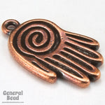 13mm x 22mm Antique Copper Spiral Hand Tierracast Charm-General Bead