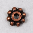 6mm Antique Copper Tierracast Pewter Beaded Daisy Spacer #CKC033-General Bead