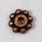 6mm Antique Copper Tierracast Pewter Beaded Daisy Spacer #CKC033-General Bead