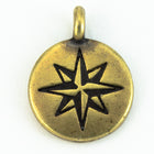 15mm Antique Brass Tierracast North Star Charm #CKC051-General Bead