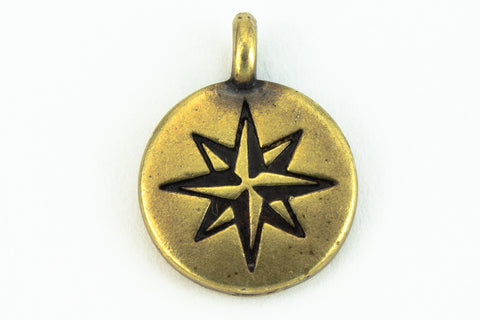 15mm Antique Brass Tierracast North Star Charm #CKC051-General Bead