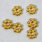 4mm Bright Gold Tierracast Pewter Beaded Daisy Spacer #CKC084-General Bead