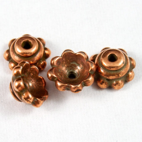 5mm Antique Copper Tierracast Beaded Bead Cap-General Bead