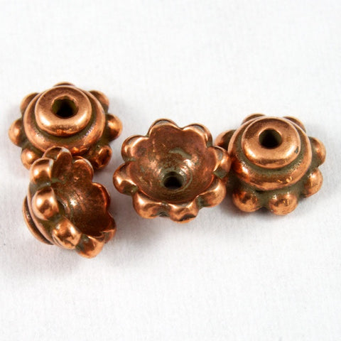 5mm Antique Copper Tierracast Beaded Bead Cap-General Bead